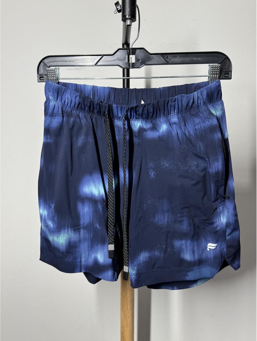 fabletics Navy Blue Tie-Dye Athletic Shorts Drawstring Waist